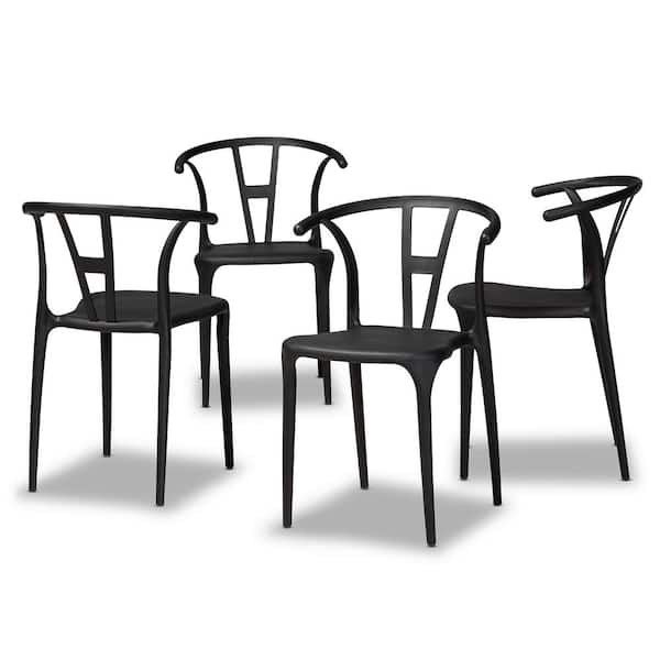 Baxton Studio Warner Black Dining Chair (Set of 4)