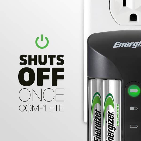 Energizer Rechargeable AA and AAA Battery Charger (Recharge Pro) with 4 AA NiMH Rechargeable Batteries CHPROWB4 The Home Depot