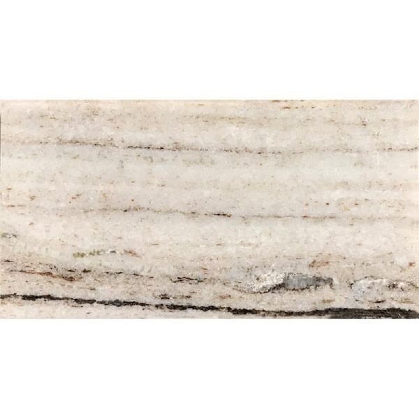 Apollo Tile Beige 3 in. x 6 in. Polished Marble Subway Tile Sample (0.12 sq. ft./Piece)