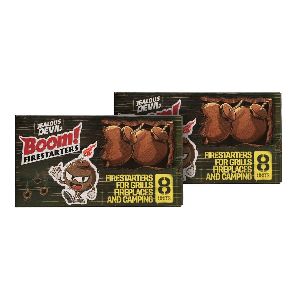 JEALOUS DEVIL Boom Firestarters 8-Pack - 100% Natural, Waterproof