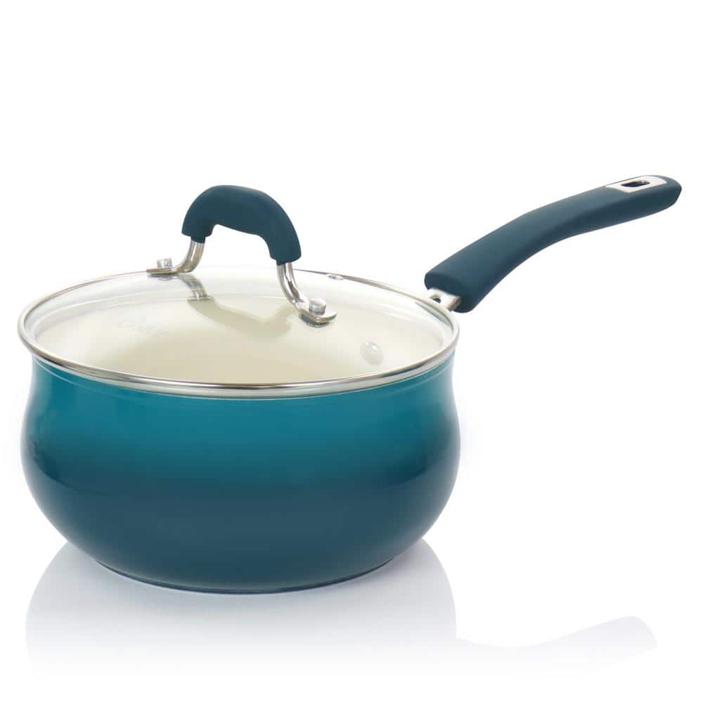 Teal 8-Piece Nonstick Aluminum Cookware Set with Ceramic Interior