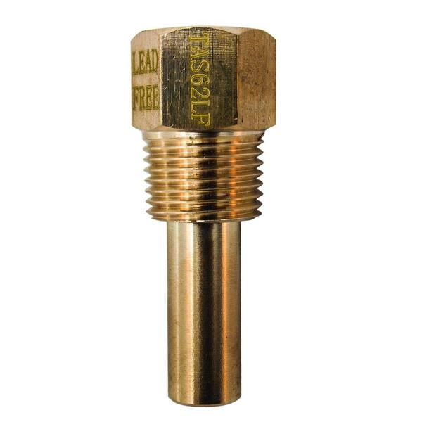 Winters Instruments 1.8 in. Lead-Free Brass Thermowell for Industrial 5AS Thermometer with 1/2 in. NPT