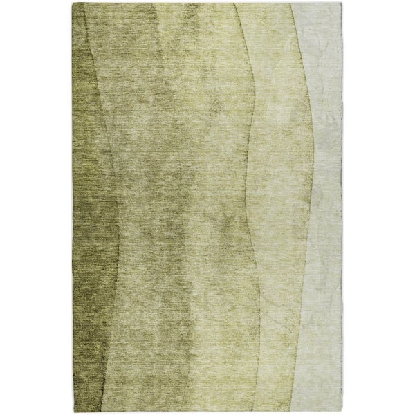 Dream Shag Premium Machine Washable Abstract ADS690 Teal 8 ft. x 10 ft. Area Rug