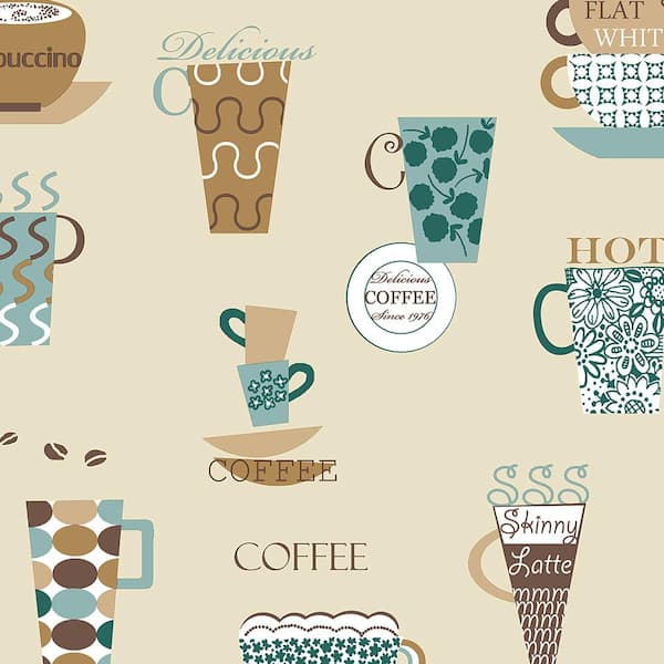 Norwall Coffee Time Vinyl Strippable Roll Wallpaper (Covers 56 sq. ft ...