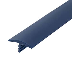 11/16 in. blue Flexible Polyethylene Center Barb Bumper Tee Moulding Edging 25 foot long Coil