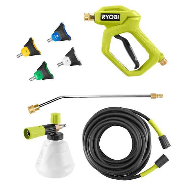 RYOBI Premium Pressure Washer Foam Blaster w/ Automotive Accessory Kit and 1/4 in. x 50 ft. 3600 PSI Flexible Hose