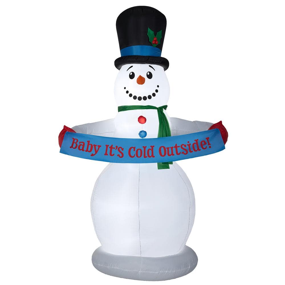 National Tree Company 8 ft. Snowman Holding a Banner