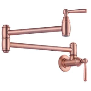 Wall Mounted Pot Filler with Lever Handle in Copper