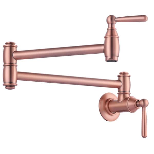 ARCORA Wall Mounted Pot Filler with Lever Handle in Copper