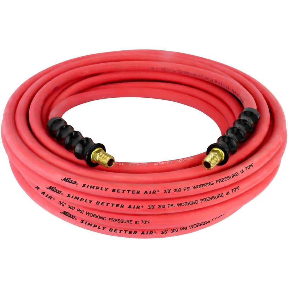 Milton ULR 3/8 in. ID x 50 ft. (1/4 in. MNPT) Ultra-Lightweight Durable Rubber Air Hose for Extreme Environments