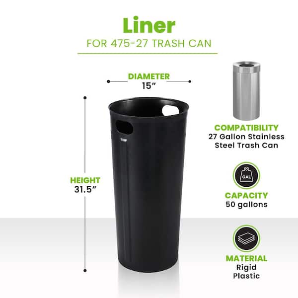 Alpine Industries 27 Gal. Rigid Plastic Waterproof Round Trash Can