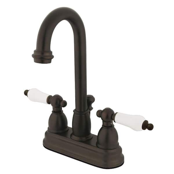 Kingston Brass Restoration 4 In. Centerset 2-Handle Bathroom Faucet ...