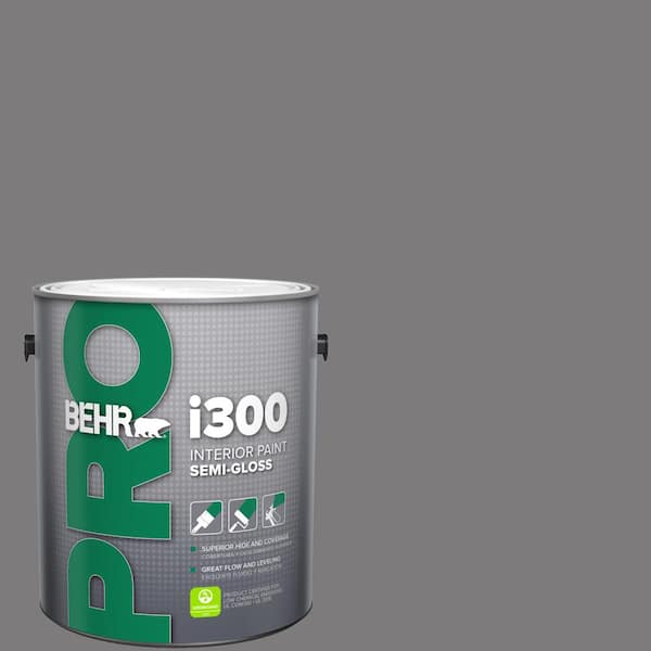 1 gal. #BXC-58 Stormy Gray Semi-Gloss Interior Paint