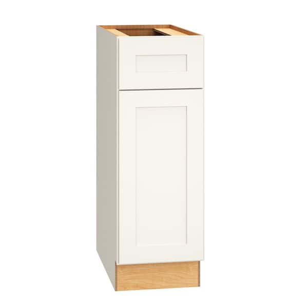 QuickShip Cottage 12 in. W x 24 in. D x 34.5 in. H Assembled Plywood Shaker Base Kitchen Cabinet in White