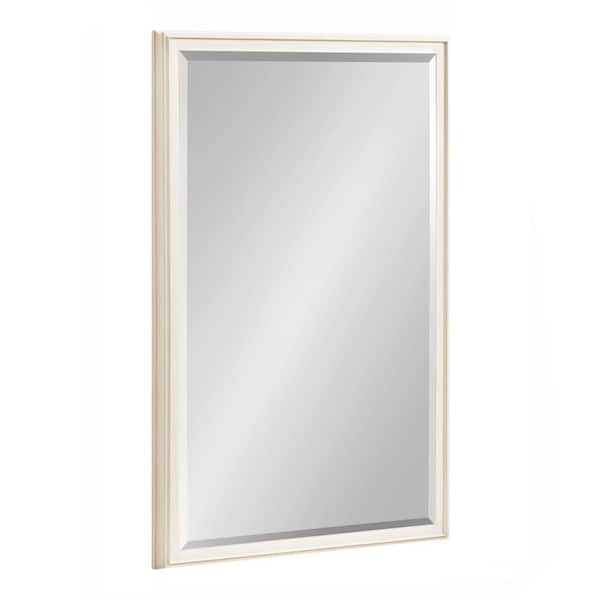 Kate and Laurel Oakhurst 20.00 in. W x 30.00 in. H White Rectangle Traditional Framed Decorative Wall Mirror