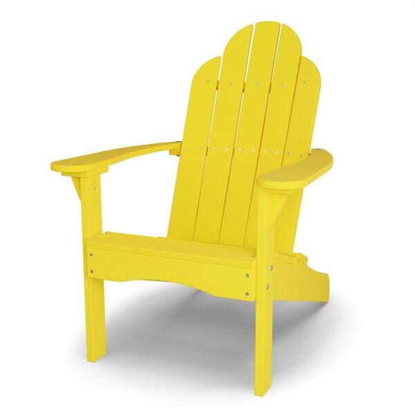 WILDRIDGE Classic Lemon Yellow Plastic Outdoor Adirondack Chair LCC214