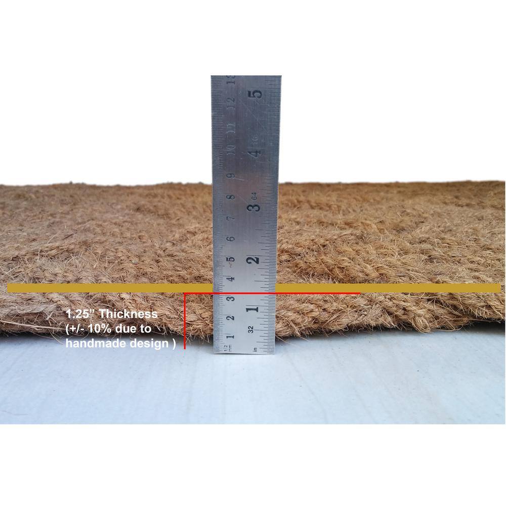 Handcrafted Natural Brown Coir Rope Outdoor Doormat