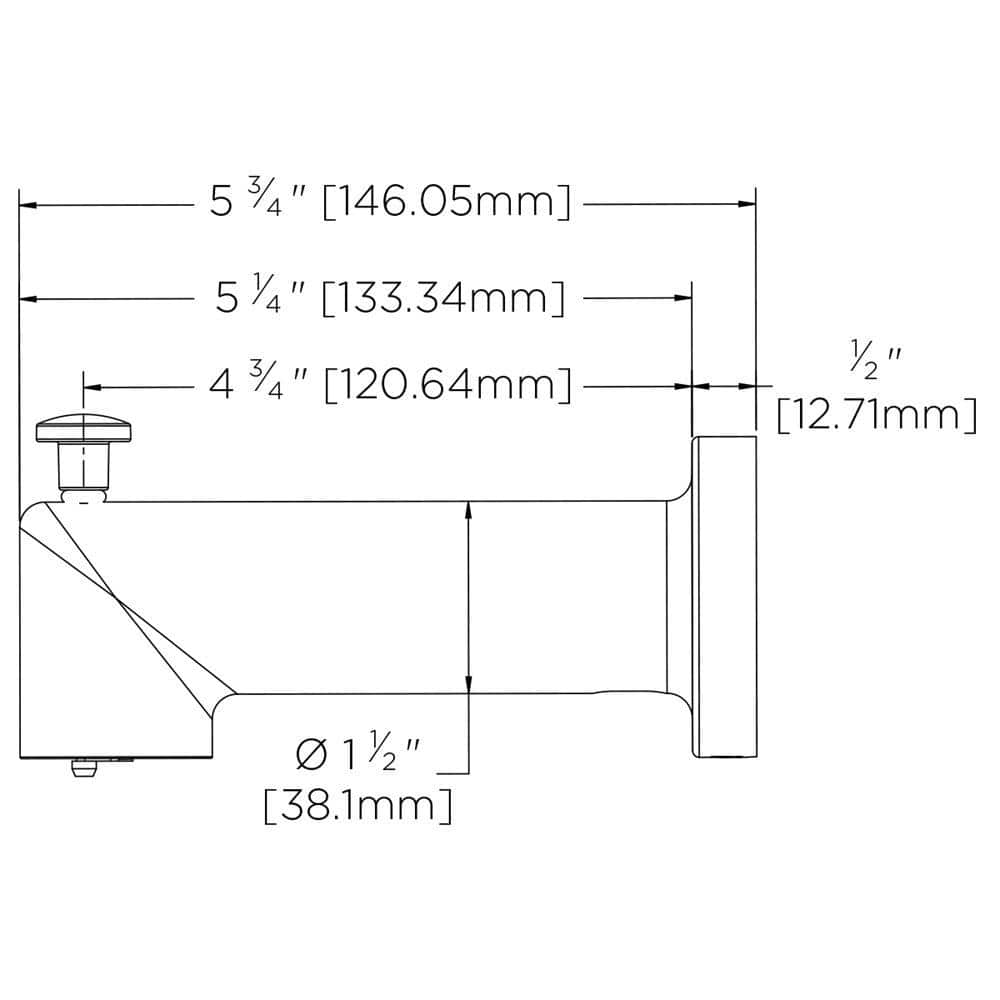Neo Wall Mounted Tub Spout in Brushed Bronze Finish