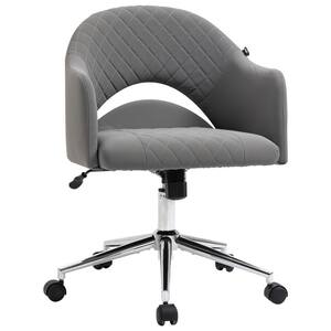 Grey, Ergonomic Office Chair with Swivel, Hollow Mid-Back Computer Desk Chair with Adjustable Height and Back Tilt