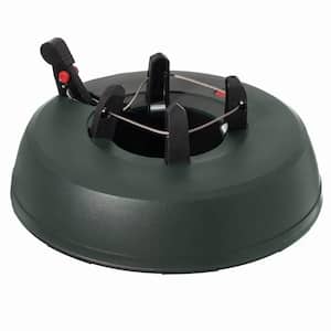 Large 14.5 in. Dia. x 3.5 in. H Automatic Plastic Green Foot Pedal Christmas Tree Stand