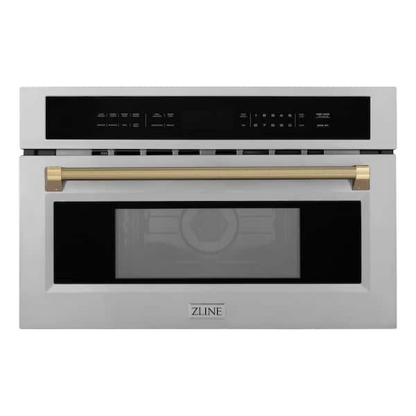 Autograph Edition 30 in. Built-in Convection Microwave Oven in Stainless Steel and Champagne Bronze Helix Handle