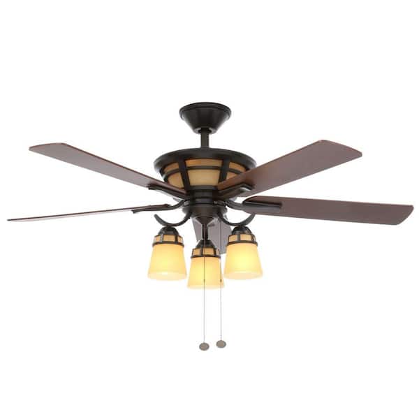 Hampton Bay Alicante 52 in. Indoor Natural Iron Ceiling Fan with Light Kit
