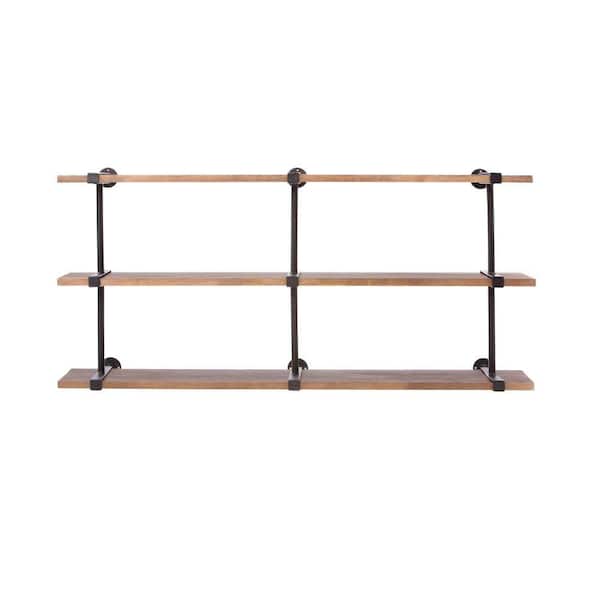 Home Decorators Collection Studio Craft 60 in. W x 16.5 in. D Weathered Black Decorative Shelf