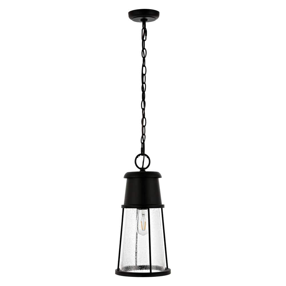 Laela 94" Black Glass LED Indoor/Outdoor Pendant Light