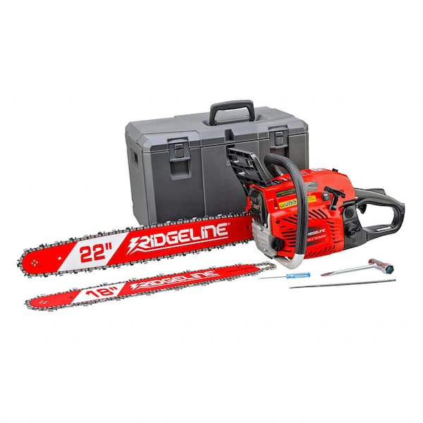 RIDGELINE 97007 18 in. and 22 in. 57 cc Gas Chainsaw Combo with Case - 1