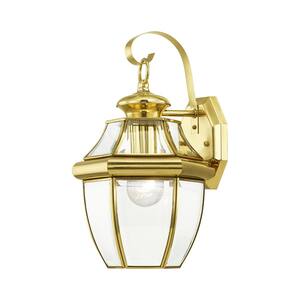 Monterey 1 Light Polished Brass Outdoor Wall Sconce