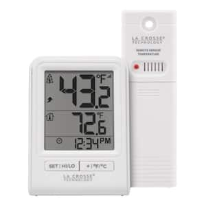 Battery Operated White Wireless Digital Thermometer