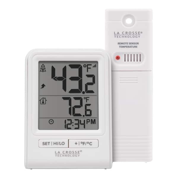 La Crosse Technology Battery Operated White Wireless Digital Thermometer