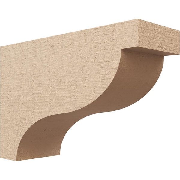 Ekena Millwork Classic Series 3 5 in. x 15 in. x 10 in. Garner Rough Cedar Woodgrain Timberthane Polyurethane Corbel in Primed Tan