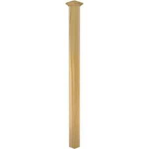 Stair Parts 4077 64 in. x 3-1/2 in. Unfinished Poplar Starting or Landing Solid Core Box Newel Post for Stair Remodel