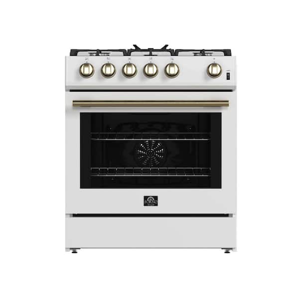 Forno Leonardo Espresso 30 in. White Slide-in Gas Range 5-Burners