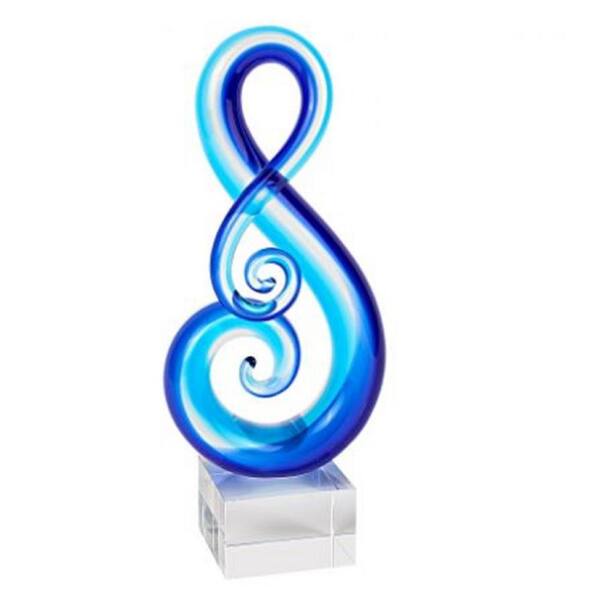 Stylish Light Blue Musical Clef Glass Sculpture Stylish Light Blue Musical Clef Glass Sculpture