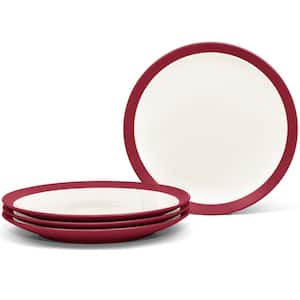 Colorwave Raspberry 11 in. (Cherry) Stoneware Curve Dinner Plates, (Set of 4)