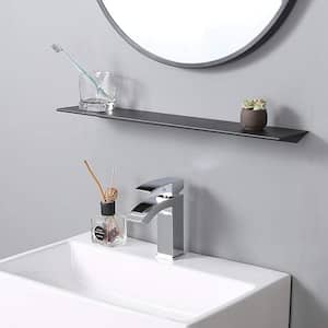 Single-Handle Arc Single-Hole Bathroom Faucet with Waterfall Spout in Chrome