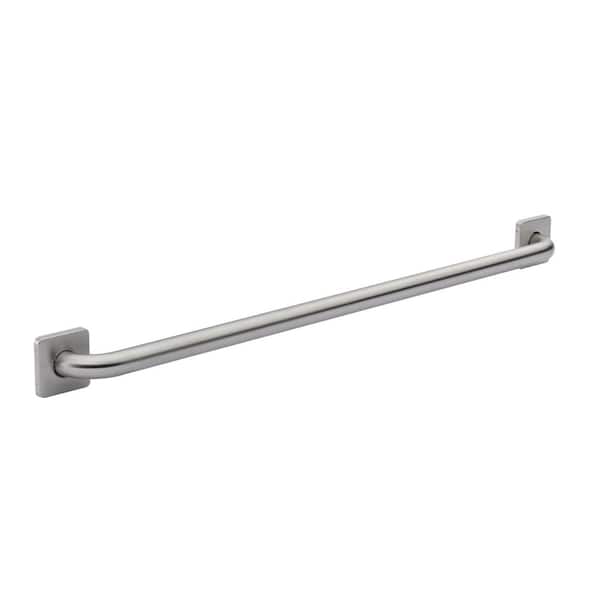 Glacier Bay Square 36 in. x 1 1/4 in. Commodity Plus Grab Bar in Brushed Stainless Steel