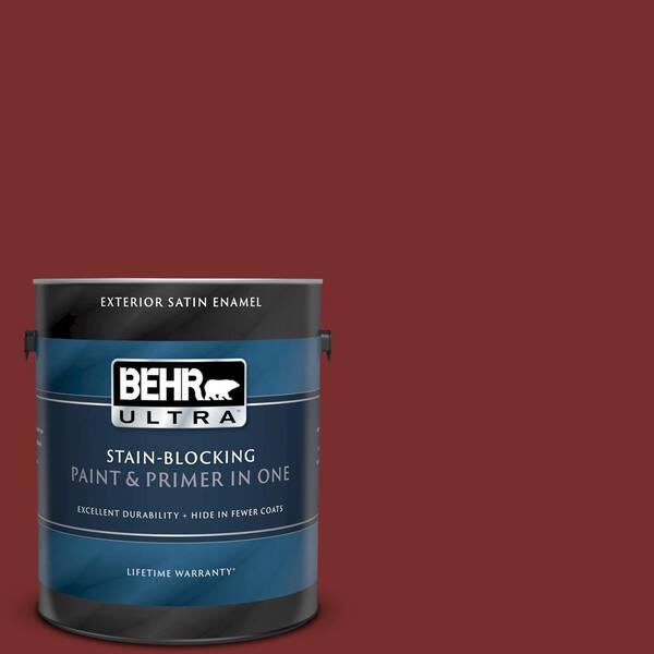 BEHR ULTRA 1 gal. #UL120-22 Red Pepper Satin Enamel Exterior Paint and Primer in One