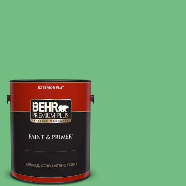 BEHR PREMIUM PLUS 1 gal. #P400-5 Winter Shamrock Flat Exterior Paint & Primer