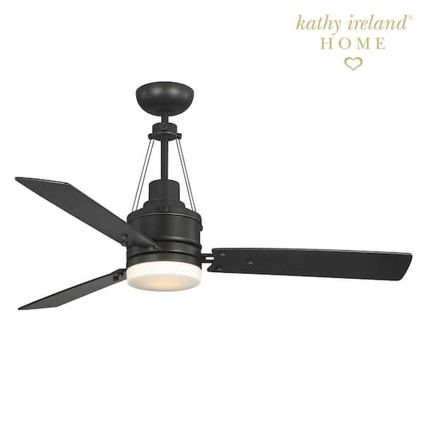 Kathy Ireland Highpointe 54 in. Indoor Golden Espresso Fan with Remote Control and LED Light
