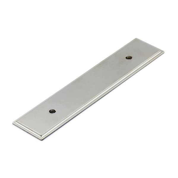 Richelieu Hardware Tremblant Collection 3 3/4 in. (96 mm) Polished Nickel Transitional Cabinet Backplate for Pull