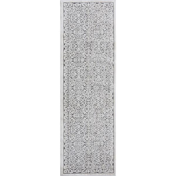 Tayse Rugs Garden Floral Cream 2 ft. x 8 ft. Indoor Runner Rug