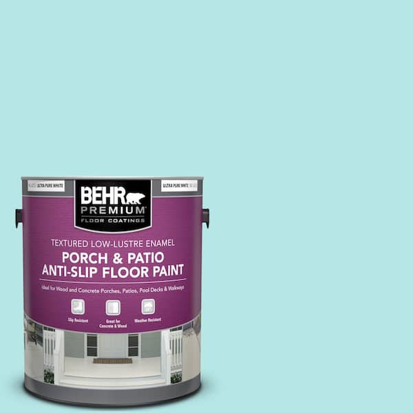 BEHR PREMIUM 1 gal. #500A-2 Refreshing Pool Textured Low-Lustre Enamel Interior/Exterior Porch and Patio Anti-Slip Floor Paint