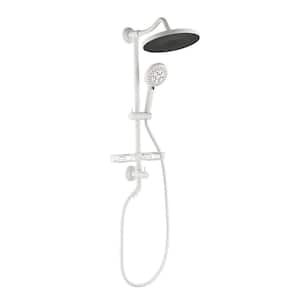 4-Spray Round 9.76 in. High Pressure Shower System with Soap Dish in White (Valve Included)