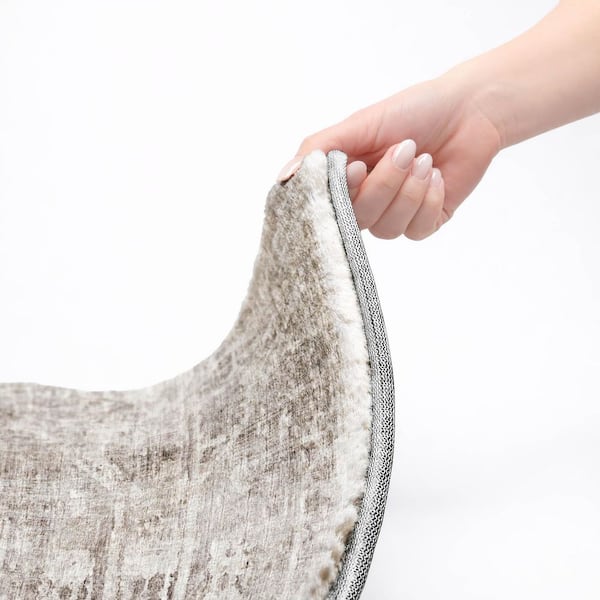 Dream Shag Premium Machine Washable Abstract ADS41 Mocha 5 ft. x 7 ft. 6 in. Area Rug