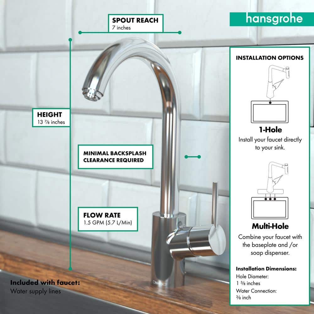 Talis S Higharc Modern Chrome Pull-Out Kitchen Faucet