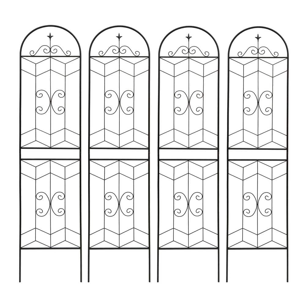 4-Piece Black Metal Garden Trellis 19.7 x 86.7 in. Rustproof Trellis for Climbing Plants Outdoor Rustproof Plant Support price history on PriceWatchPro