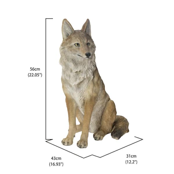 HI-LINE GIFT LTD. Sitting Coyate Garden Statue 87789-B - The Home